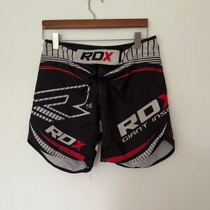RDX Giant Inside MMA Shorts Black Red White Grappling Fight Trunks Mens Small